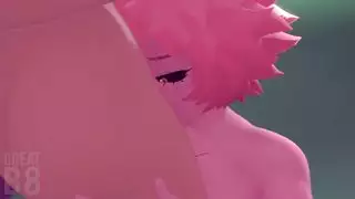 شقراء متعرج تمنع ثديها الساحر والحمار المستديرة