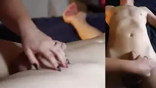 تستمني لحبيبها بأيدها البضة حتى يقذف منيه على كفها
